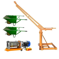 Crossbee 500 kg Mini Crane 360° With 3 HP Electric Clutch Winch, 8 mm 50 Mtr Wire Rope & 2 Wheel Barrow Trolley 