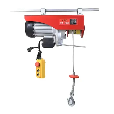 Leo PA 300 Mini Electric Hoist 1 HP 100 % Copper Winding Motor With 4 mm 20 Meter Wire Rope 