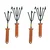 Mini Hand Cultivator Gardening Tool or Hand Cultivator, 3 & 5 Prongs (Set of 4 Pcs)