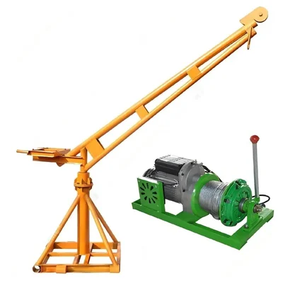 UTC 500 kg Capacity 360° Mini Crane With Electric Clutch Winch, 3 HP Motor - 50 Meter 8 mm Wire Rope