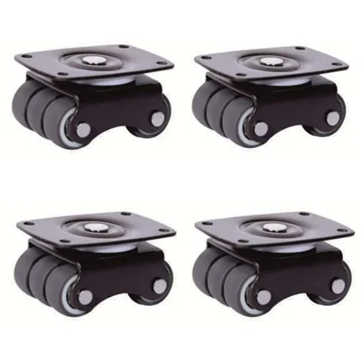 Ackwheel 4 Pcs 25 mm TPR Mini Moving Six Castor Wheel , 175 Kg Load Capacity,14 Gauge Steel Plate & 30 mm Overall Height