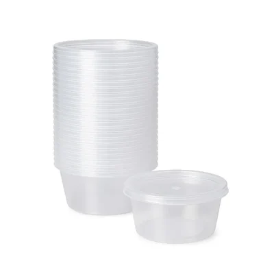 HORECA 100Pcs, 50ml Chutney Container with Lid | Microwave Safe & Reusable | For Sauce, Masala, Pickle and Tiffin Use