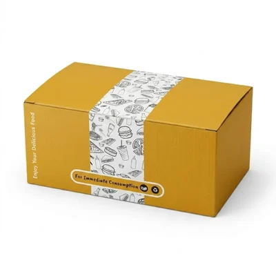 Designer Small Pancake Container | Premium Fast Food Takeout Packaging Boxes for Mini Pancakes, Crepes & Waffles(Pack-100 Pcs)