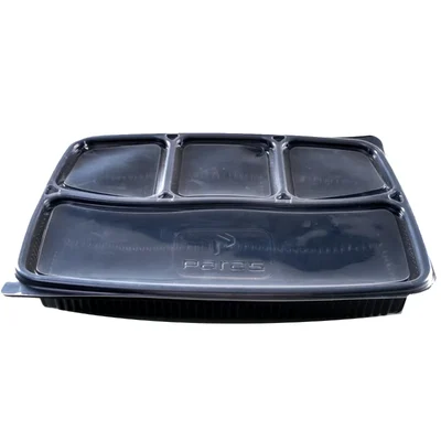 600pcs, PARAS 4 Compartment Platter with Transparent Lid