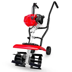 Heavy Duty 2 Stroke 52 CC Mini Power Tiller / Weeder With Premium Cross Tilling Blade 