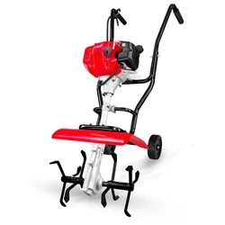 Heavy Duty 2 Stroke 52 CC Mini Power Tiller / Cultivator With Premium Deep Tilling Blade 
