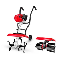 Heady Duty 2 Stroke 52 CC 2 in 1 Mini Power Tiller / Mini Cultivator With Flat & Deep Tilling Blades