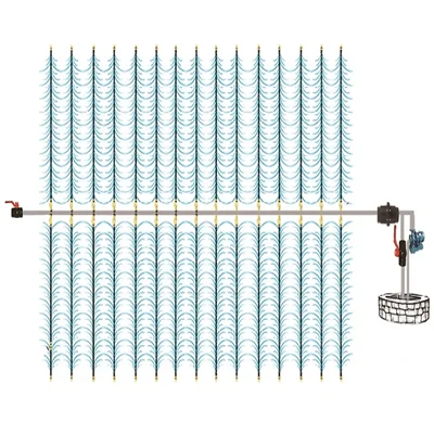 KSNM 250 micron 20 mm 400 meter Mini Rain Hose Kit with Accessories for 1/4 acre Area | Suitable for Irrigation Purpose