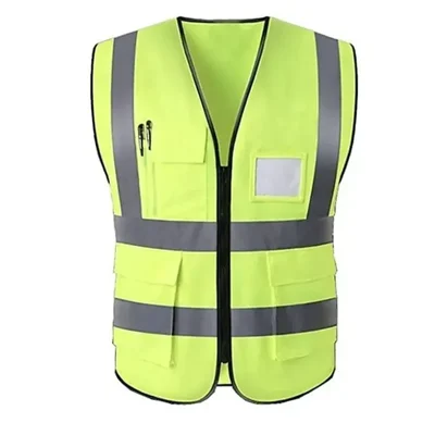 Safe Zone Safety Jacket - Pockets, 360° Visibility Multipurpose With 2 Inch Reflective Stripes At Front & Back Green colour(Pack-1 Pcs )