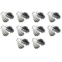 Minsales 10 Pair Safety Gloves 13 Guage, Cut-Resistant, Nitrile Coated, Free Size, for Industrial Use