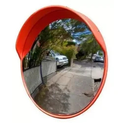 Minsales 12 Inches Convex Mirror - Round, ‎Polycarbonate, For Parking Safety With Adjustable Fixing Bracket