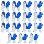 Minsales 15 Pair Safety Gloves - Blue & White, Nylon, Cut Resistant, for Industrial Use