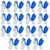 Minsales 15 Pair Safety Gloves - Blue & White, Nylon, Cut Resistant, for Industrial Use
