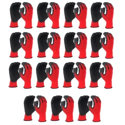 Minsales 15 Pair Safety Gloves - Nylon Latex Coated, Firm Grip, Cut Resistant for Industrial Safety Work