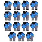 Minsales 15 Pair Safety Gloves - Nylon Nitrile Half Coated, Heat Resistant, Cut Resistant for Industrial Use