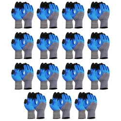 Minsales 15 Pair Safety Gloves - Nylon Nitrile Half Coated, Heat Resistant, Cut Resistant for Industrial Use