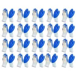Minsales 20 Pair Safety Gloves - Blue & White, Nylon, Cut Resistant, for Industrial Use
