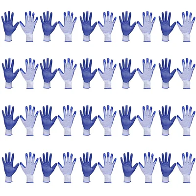 Minsales 20 Pair Safety Gloves - Cut Protection, Nitrile Coating, Full Fingered for Industrial Use