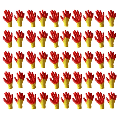 Minsales 20 Pair Safety Gloves - PVC Coating, Cut Resistant, Nylon Shell with yellow Crinkle Finish