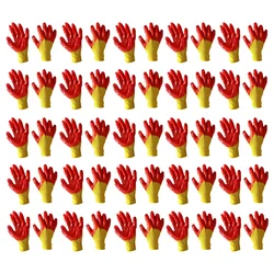 Minsales 20 Pair Safety Gloves - PVC Coating, Cut Resistant, Nylon Shell with yellow Crinkle Finish