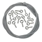 Minsales 5 Meter Spring Wire - 15 Hooks for Hanging Curtain, Voile, Party Decoration, Garden Decoration or DIY