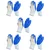 Minsales 5 Pair Safety Gloves - Blue & White, Nylon, Cut Resistant, for Industrial Use
