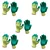 Minsales 5 Pair Safety Gloves - Green Colour,Latex Coated, Reusable for Industrial Use