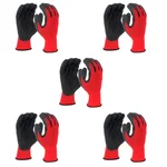 Minsales 5 Pair Safety Gloves - Nylon Latex Coated, Firm Grip, Cut Resistant for Industrial Safety Work