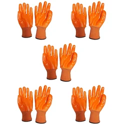 MInsales 5 Pair Safety Gloves - Cut Resistant, Three Fourth Full Smooth, PVC Coated