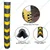Minsales 1000 mm Pack of 2 Parking Safety Pillar - Rubber, Corner Bounce Shape, With Yellow Reflective Tape