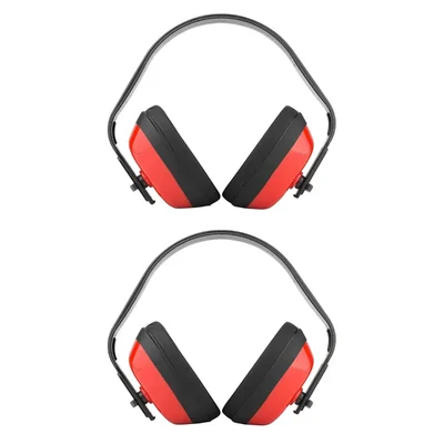 Minsales pack of 2 Earmuff - Hearing Protection 21 dB, Class A, Red & Black Colour, Free Size