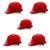 Minsales Ratchet Safety Helmet - Red Colour, Hard Hat For Construction and Industrial Work ( Pack of 5 )