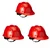 Minsales Ratchet Safety Helmet - Red Colour, Hard Hat For Construction and Industrial Work ( Pack of 3 )