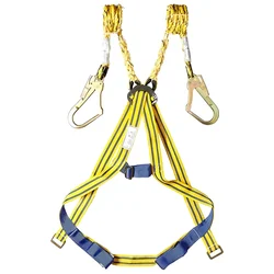 Minsales Safety Belt Harness - With Adjustable Scaffolding Double Lanyard Hook for Full Body Fall Protection