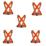 Minsales Reflective Jacket/Vest Belt - Nylon, V-Neck, Unisex-Adult Orange ( Pack of 5 )