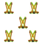 Minsales Reflective Jacket/Vest Belt - Nylon, V-Neck, Unisex-Adult Multicolour ( Pack of 5 )