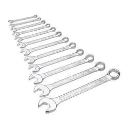 Jhalani 14/012 M Mirror Finish Chrome Plated Combination Spanners 12 Pcs Set (6 to 14,17,19,22 mm)