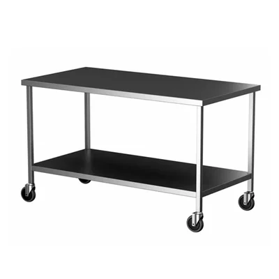 Aayas International Food Prep and Commercial Kitchen Work Table with Under Shelf Caster Wheel (72 x 24 x 34 Inches)