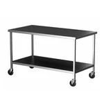 Aayas International Food Prep and Commercial Kitchen Work Table with Under Shelf Caster Wheel (72 x 24 x 34 Inches)