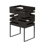 24 Inch Rustic Corten Steel Fire Pit, Modern Cube Fire Bowl for Garden Bonfire Patio and Backyard Heating