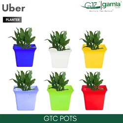 GTC 12" Multi Color Uber Pot Modern Decorative Pots for Stylish Spaces, Home Decoration, Gardens (Pack of 3)(Color-White)