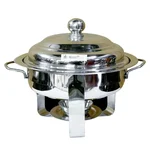 6 Ltr Round Chafing Dish of Modern Look and Stainless Steel Body for Hotel Purpose