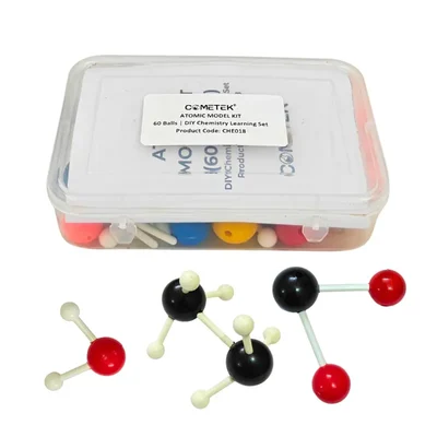 Cometek Atomic Molecular Model Set for Chemistry Students | 60 Atoms + 26 Bonds, DIY Molecule Building Kit