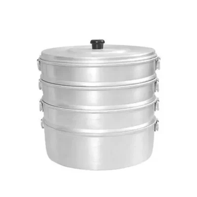 Gurubhai Heavy Duty 10 x 12 inch (21 X 30 Cm) Aluminium 4 Tier Momo Steamer