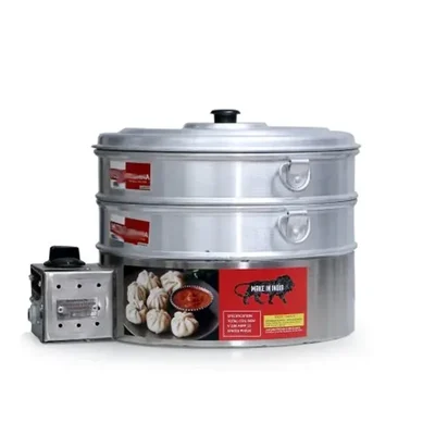 Volterson Electric Momo Steamer,13 inch length & 2 Layers For Restaurants and Cafés