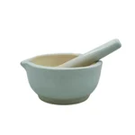 COMETEK 550ml Heavy Duty Porcelain Mortar and Pestle Set with 6-Inch Diameter for Laboratory Grinding and Culinary Spices