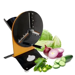 Hand Operated MS Body 3 Blades Wafer Maker Tabletop Vegetable Slicer Machine with Adjustable Cutting Thickness. 