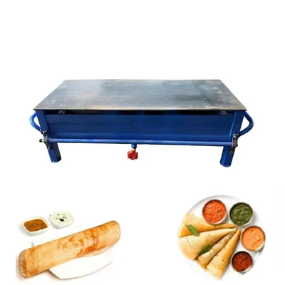 Vinayak Machine 18x36 Table Top MS Dosa Bhatti with 33 Inch Burner 8mm Plate Thickness and Single RV Burner