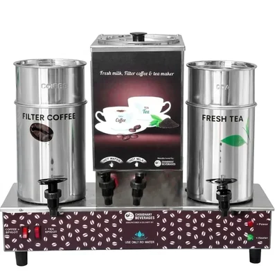 Everyday 230V Big Tea and Coffee Brewer for Offices & Canteens Manual Three Stainless Steel Vessel MTC-Manual