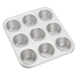  Aluminium Muffin Bakeware Tray 9 cavity for Muffins, Cupcakes and more(Pack-1 pcs)
